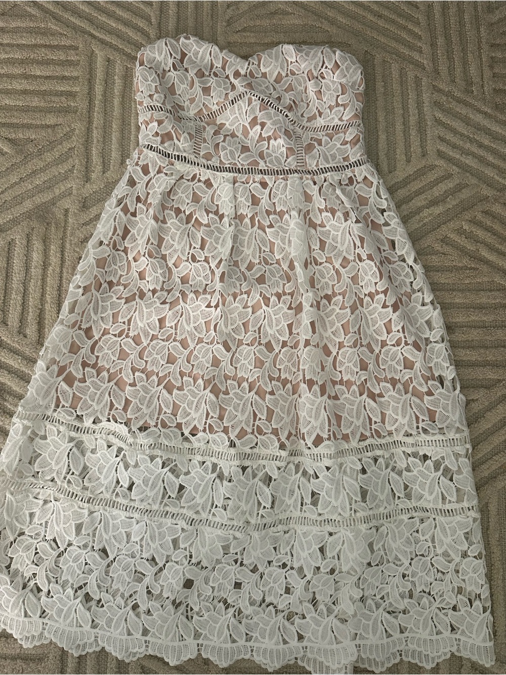 Dainty Hooligan White Lace Strapless Midi Dress